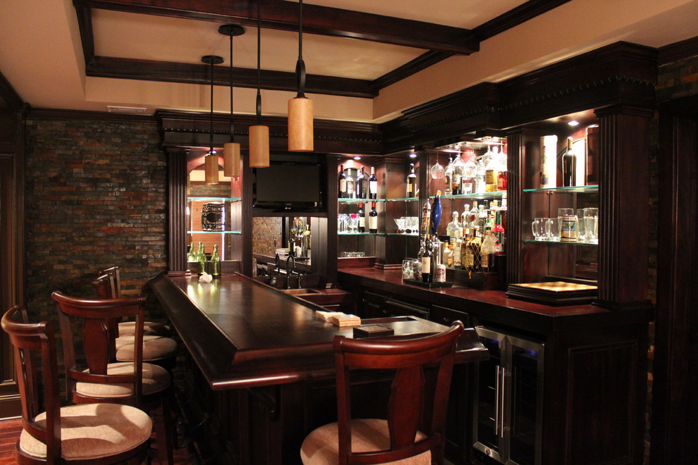 This is an example of a traditional home bar in Atlanta.