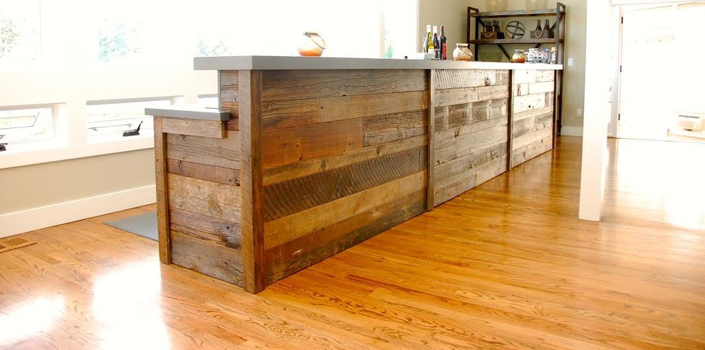 Design ideas for a rustic home bar in Other.