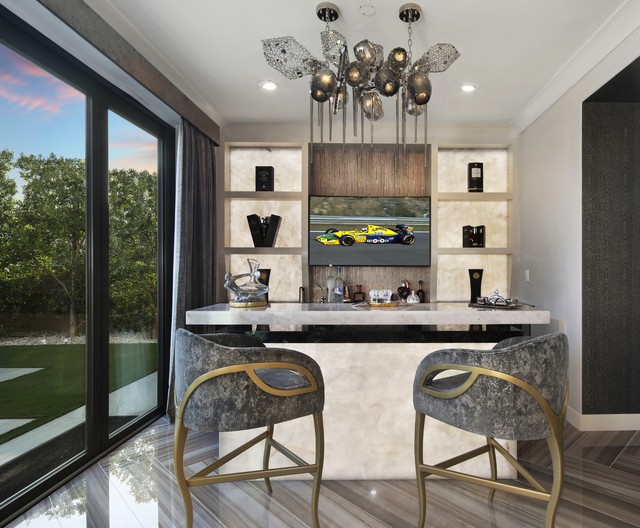 Beautiful Modern Interior & Stunning Custom Bar Area Modern Home