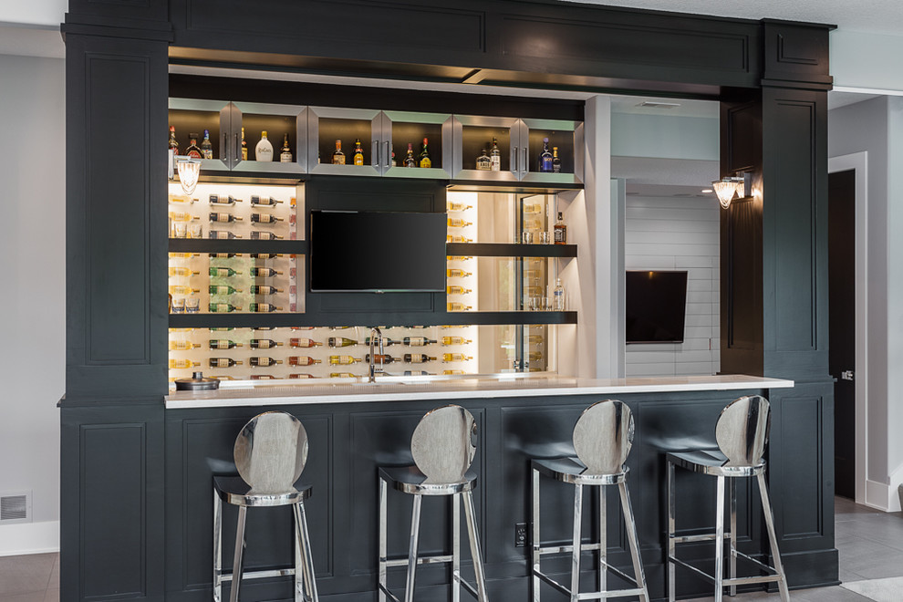 Behind the Bar Wine Cellar Contemporary Home Bar Denver by