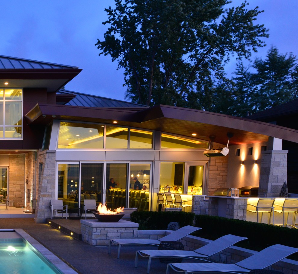 belle river, ontario Contemporary Home Bar Detroit by kevin