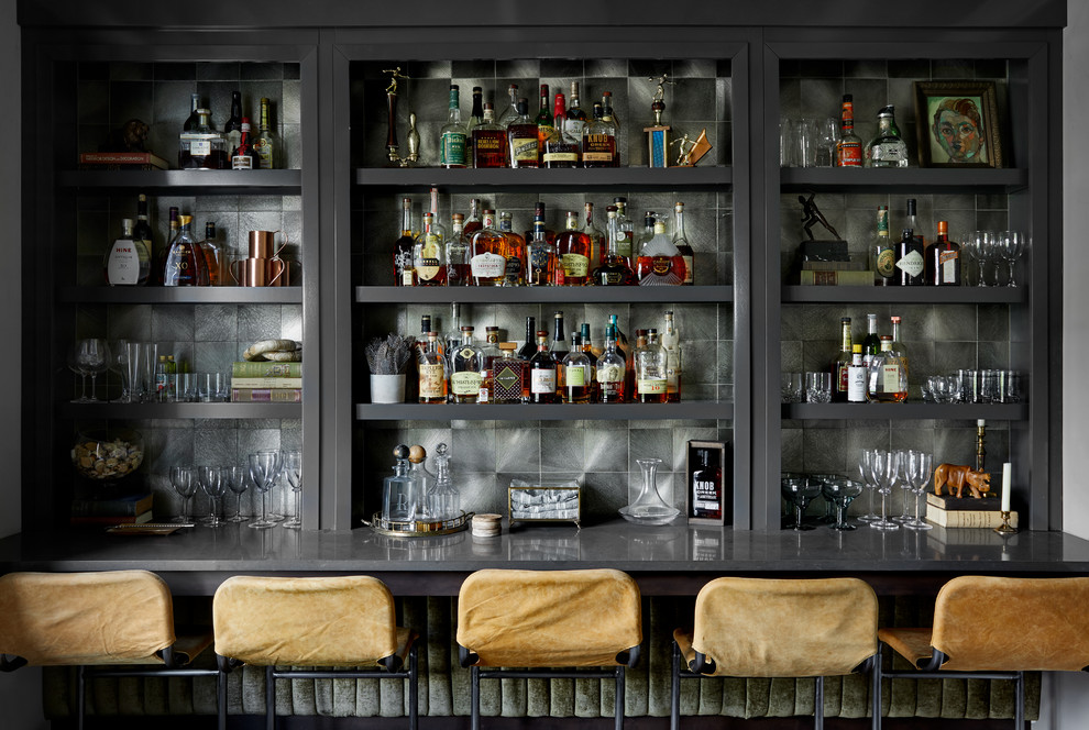 BelmontHillsboro Bourbon Bar Transitional Home Bar Nashville