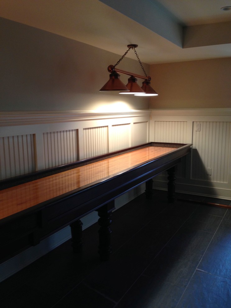 This is an example of a traditional home bar in New York.