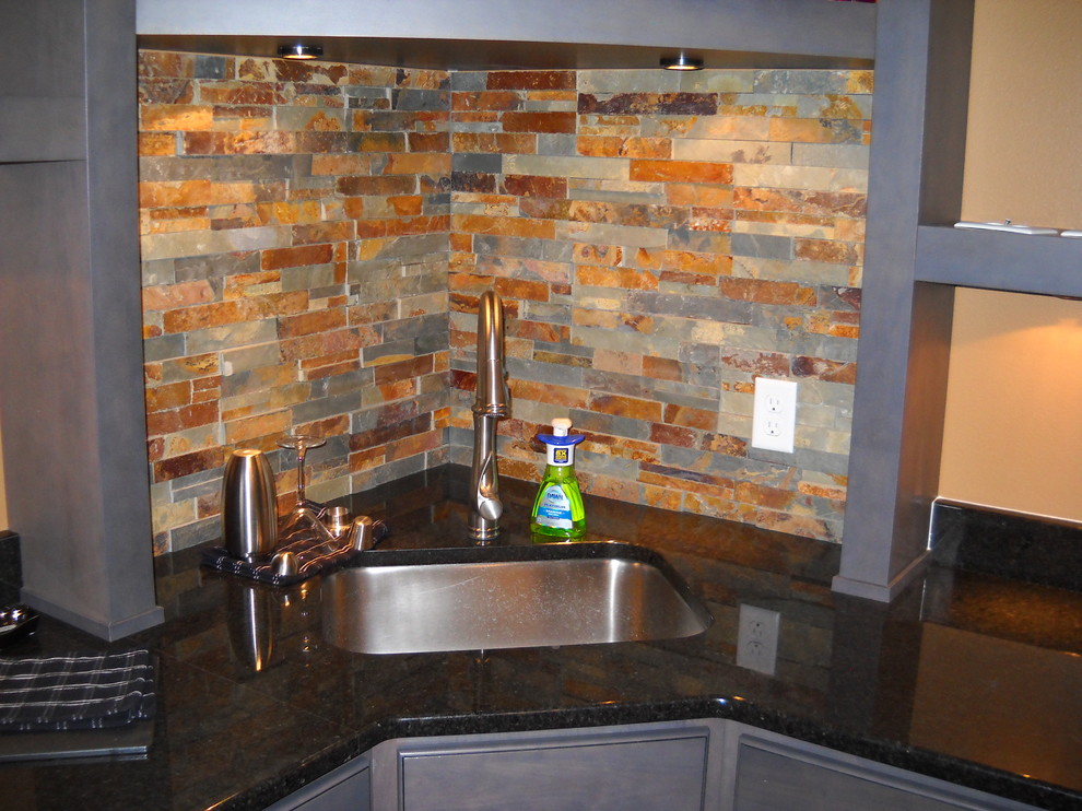 Home bar - home bar idea in Other with granite countertops
