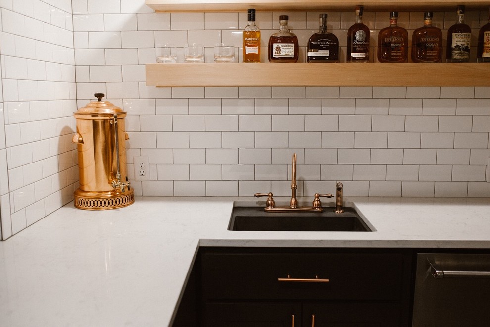 Brasstacks Basement Bar Contemporary Home Bar Kansas City by