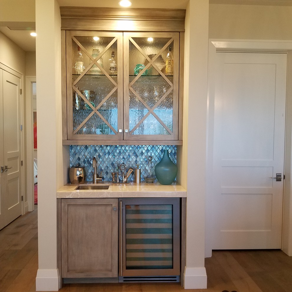Built In Wet Bar Tropical Home Bar Miami by Seacoast Cottage