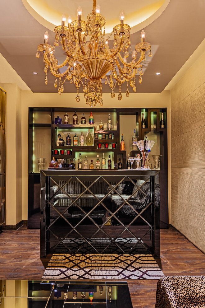 Photo of a bohemian home bar in Delhi.