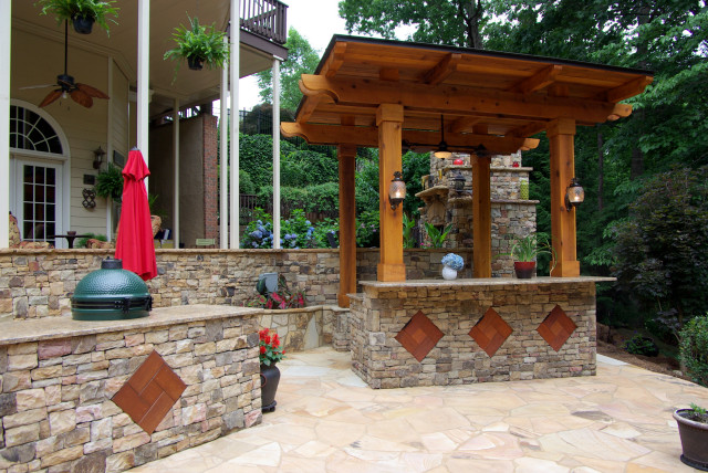 Cedar Tiki Bar - Rustic - Home Bar - Atlanta - by Leisure Time Decks ...