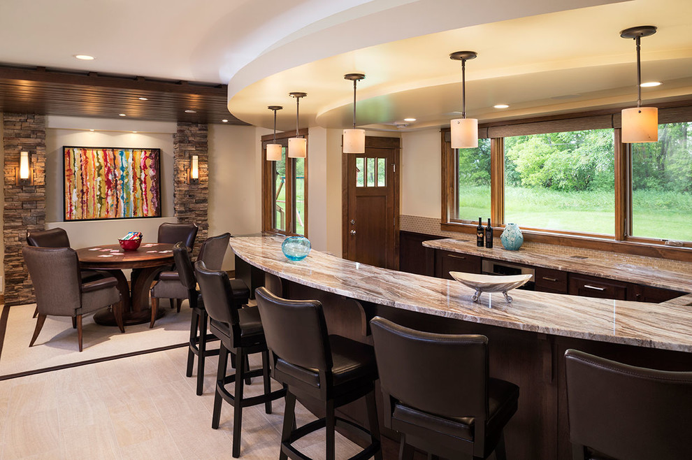 Large transitional home bar photo in Minneapolis