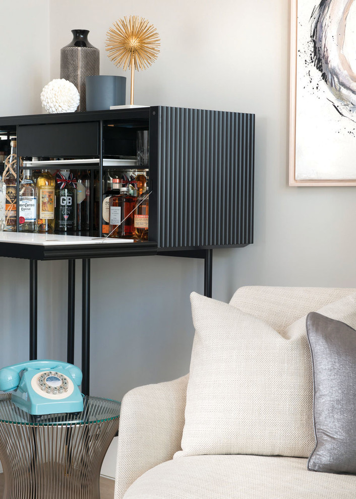 Inspiration for a contemporary home bar in London.