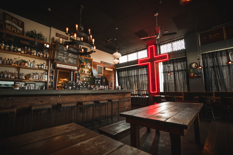 Church Bar PDX Rustic Home Bar Portland by Steiner Remodel LLC