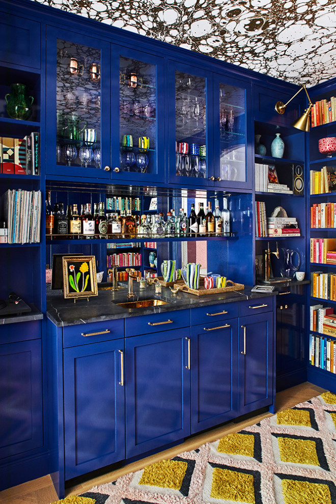Design ideas for a classic galley wet bar in New York.