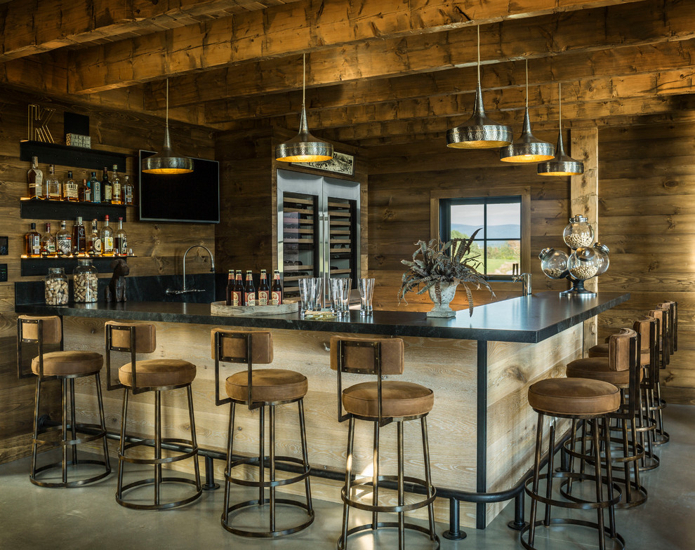 Contemporary Farmhouse Farmhouse Home Bar Burlington by