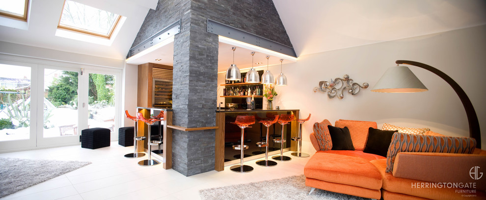 This is an example of a contemporary home bar in Other.