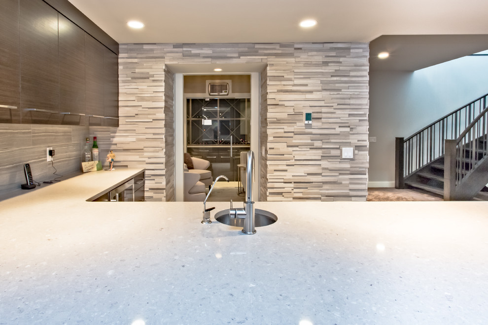 Contemporary Urban Infill Contemporary Home Bar Calgary by