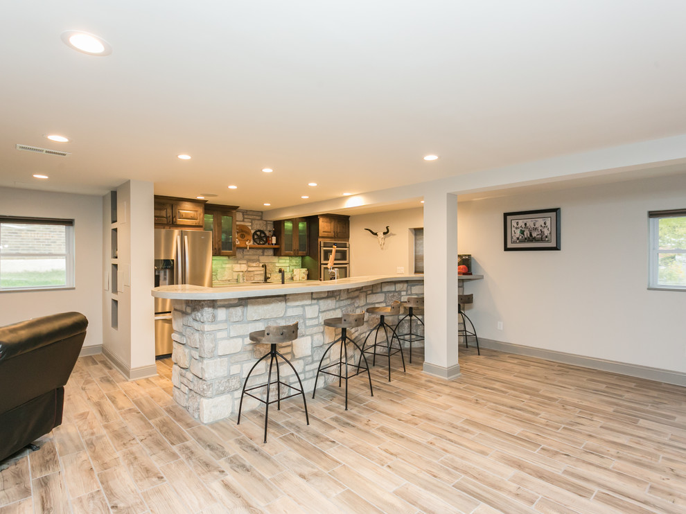 Custom Basement St. Louis, MO - Rustic - Home Bar - St Louis - by More for  Less Remodeling | Houzz