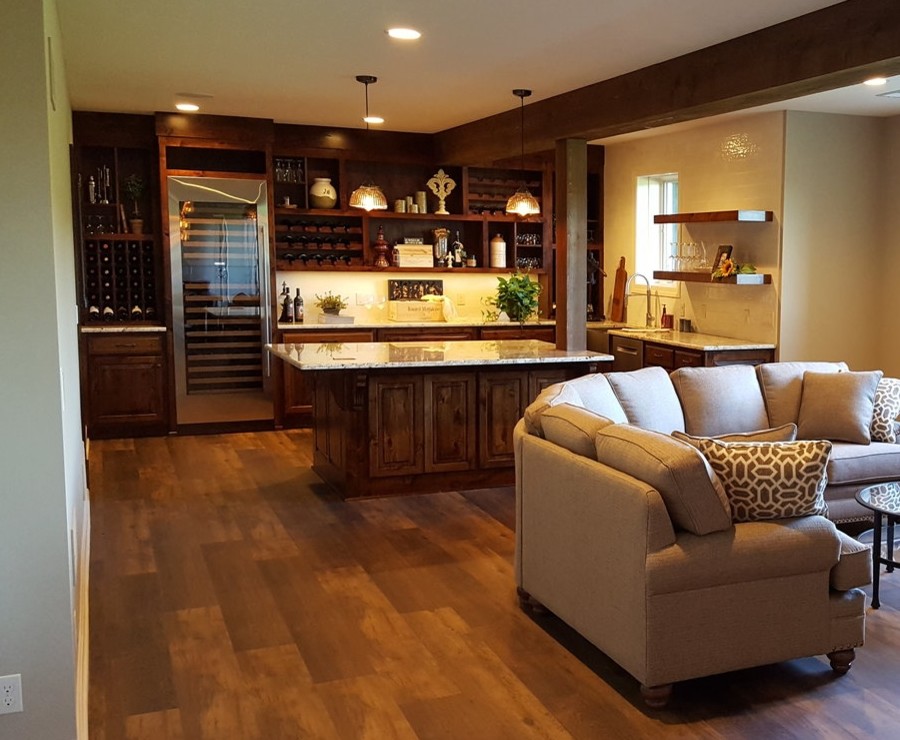 Custom for Basement Finish with Wine Storage Stillwell, KS