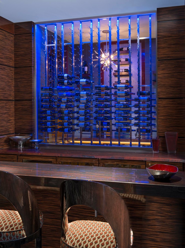 Photo of a contemporary home bar in Dallas.