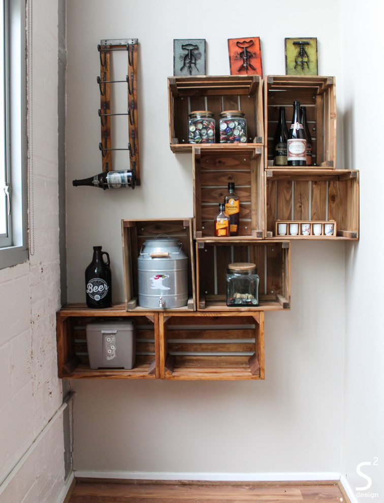 Small industrial home bar in Houston.