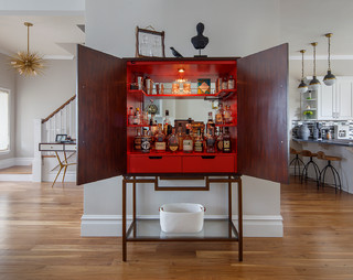Red on sale liquor cabinet