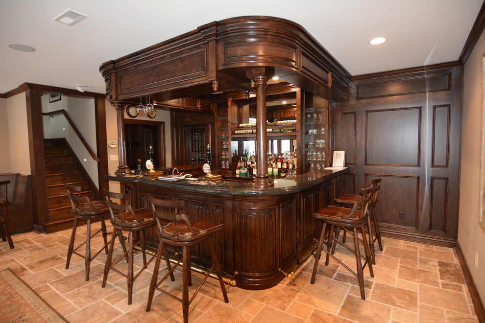 Inspiration for a classic home bar in Indianapolis.
