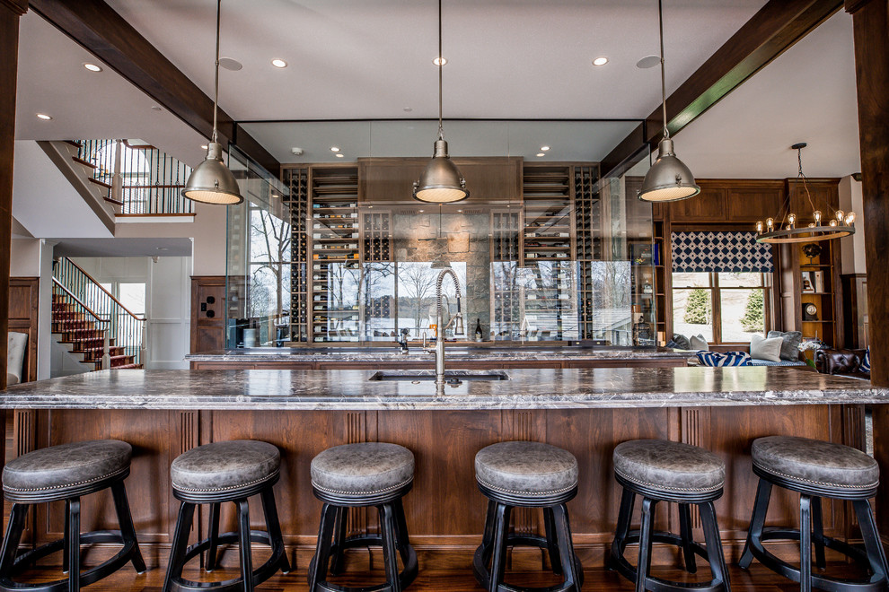 Family Room Bar Traditional Home Bar Other by Weaver