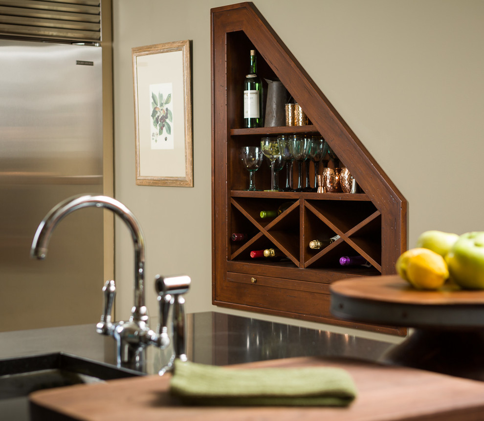 Example of a cottage home bar design in Other