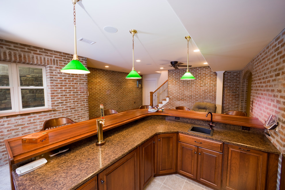 Finished Brick Basement Bar Room/Game Room Home Bar Philadelphia