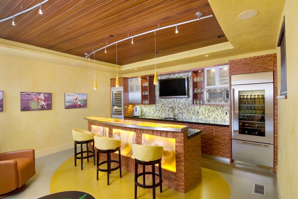 Photo of a contemporary home bar in Other.