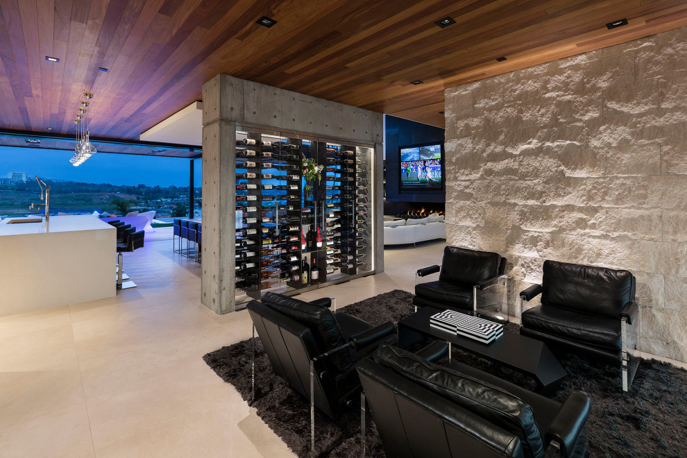 Photo of a contemporary home bar in Boise.