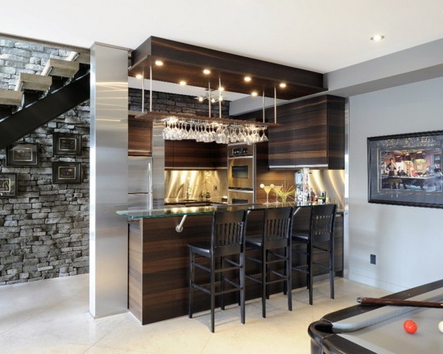 Contemporary home bar in Manchester.