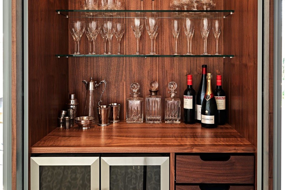 Modern home bar in Wiltshire.