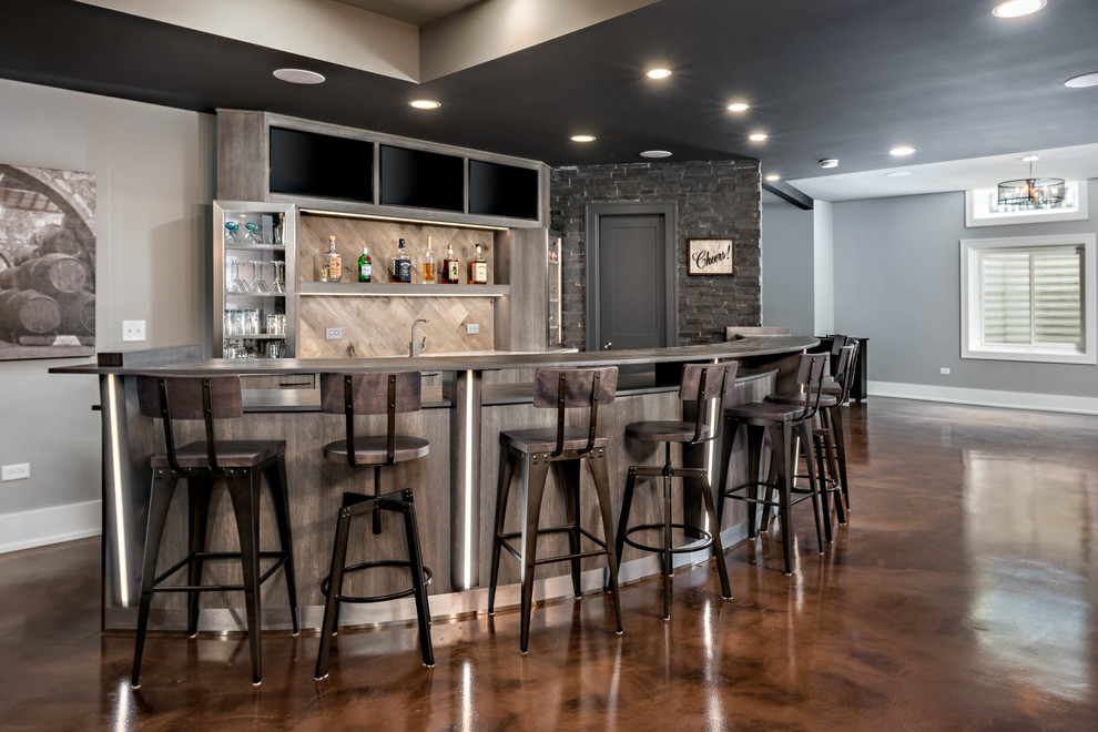Industrial Modern  Naperville Home  Bar  Chicago by 