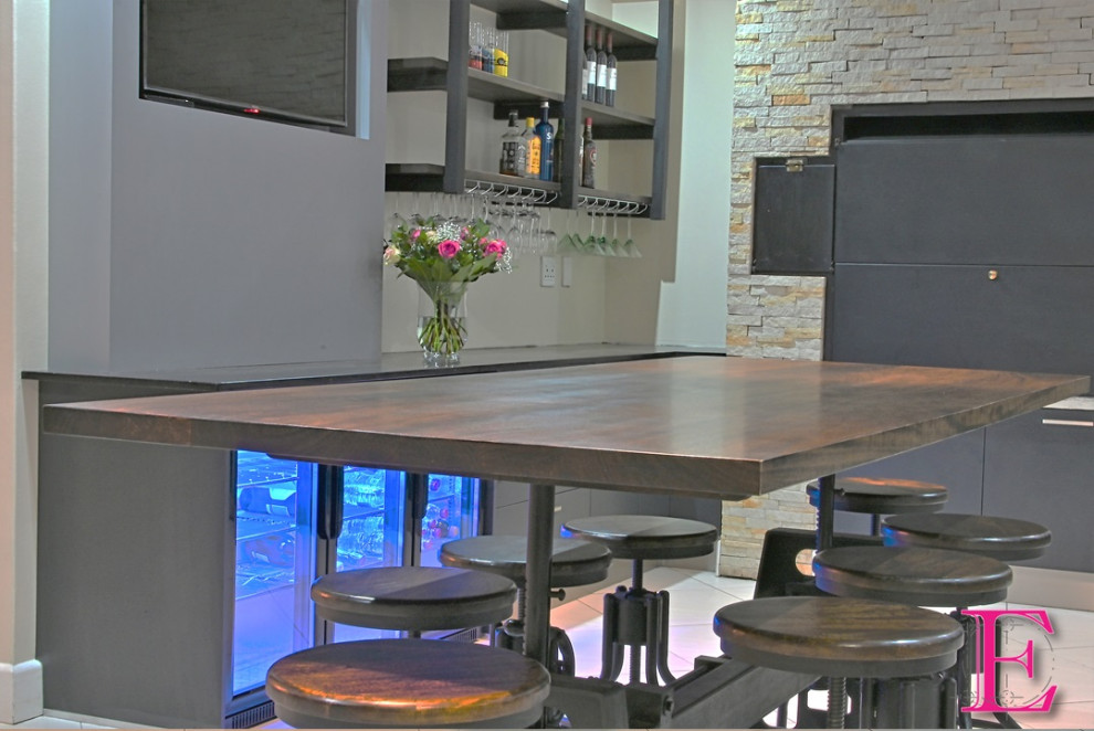 Industrial Style Home Bar / Entertainment Area Industrial Home Bar