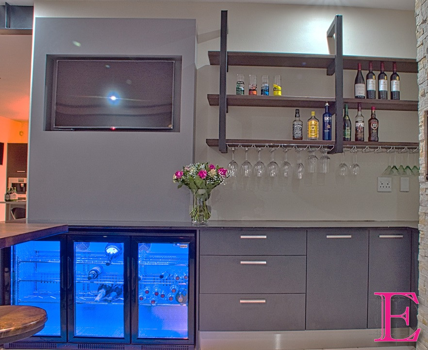 Industrial Style Home Bar / Entertainment Area Industrial Home Bar