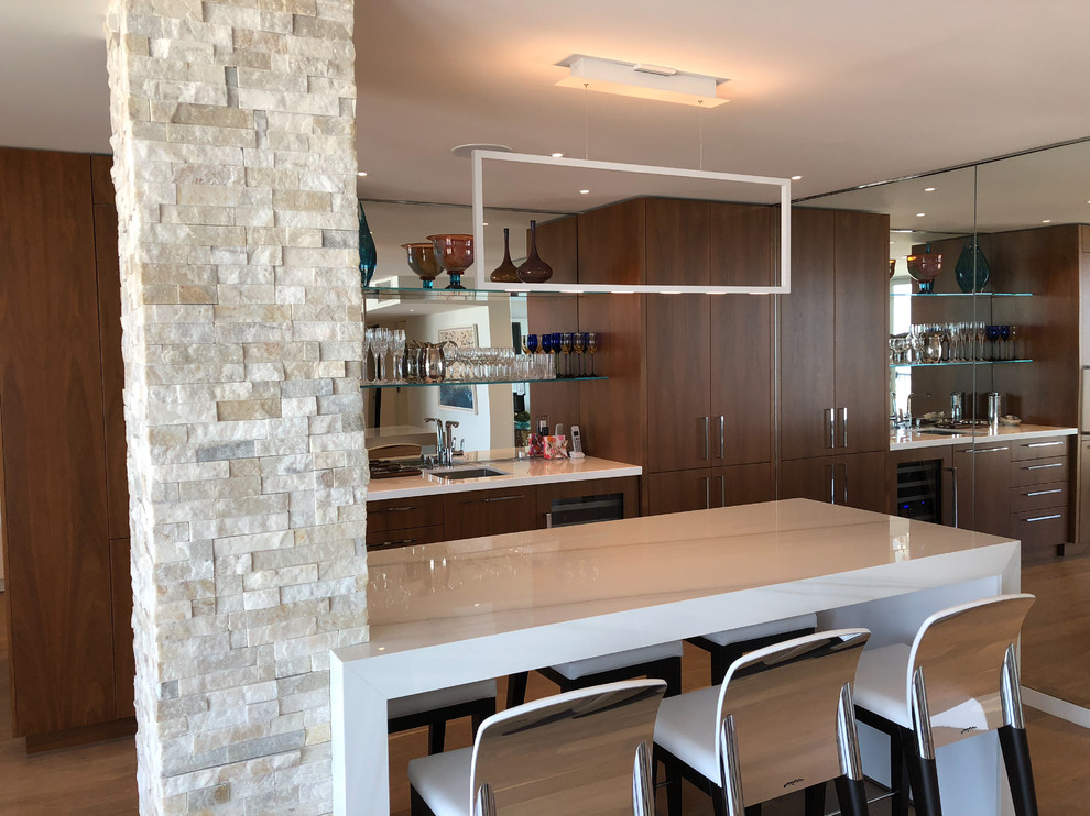 Island House Beachfront Condo Margate, New Jersey Modern Home Bar