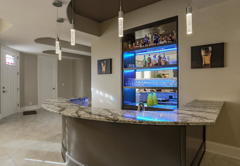 Linden Estates Modern Home Bar Omaha by Structur Design