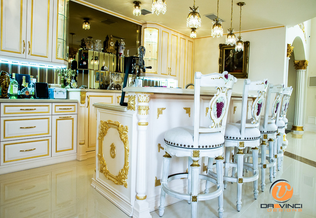 Custom Home Bar - Traditional - Home Bar - Miami - by Da-Vinci Designs  Cabinetry