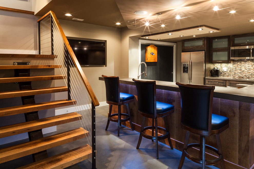 Mack Daddy Basement - Contemporary - Home Bar - Baltimore - by Owings ...