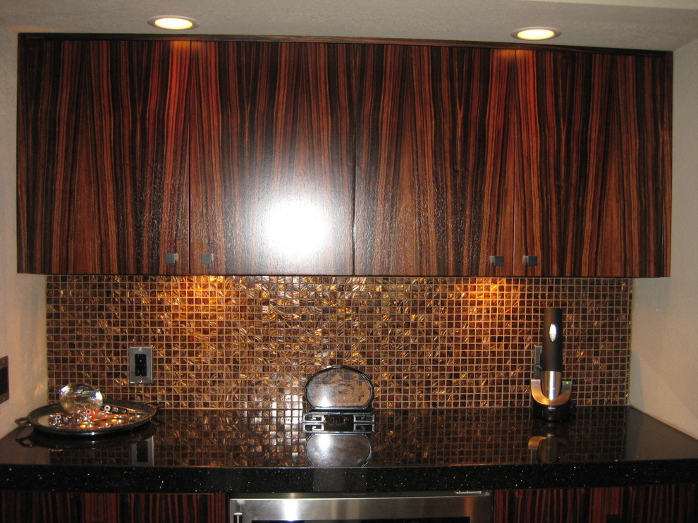 Madagascar Ebony Exotic Hardwood Home Bar - Transitional - Home Bar ...