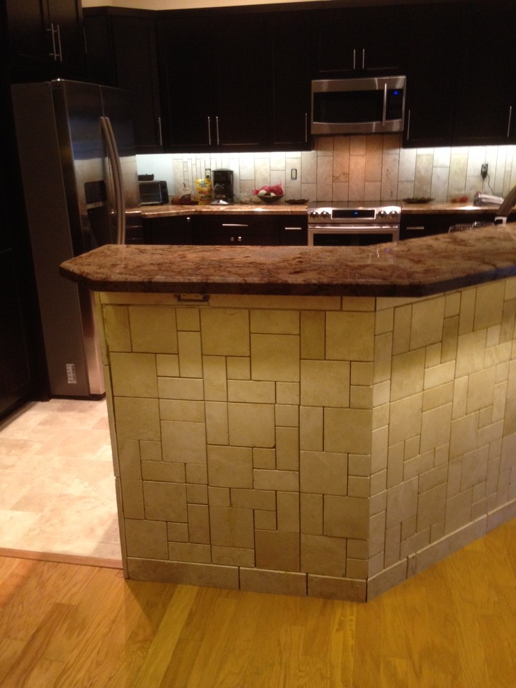 Marble Limestone Kitchen Bar Remodel - Contemporary - Home Bar ...