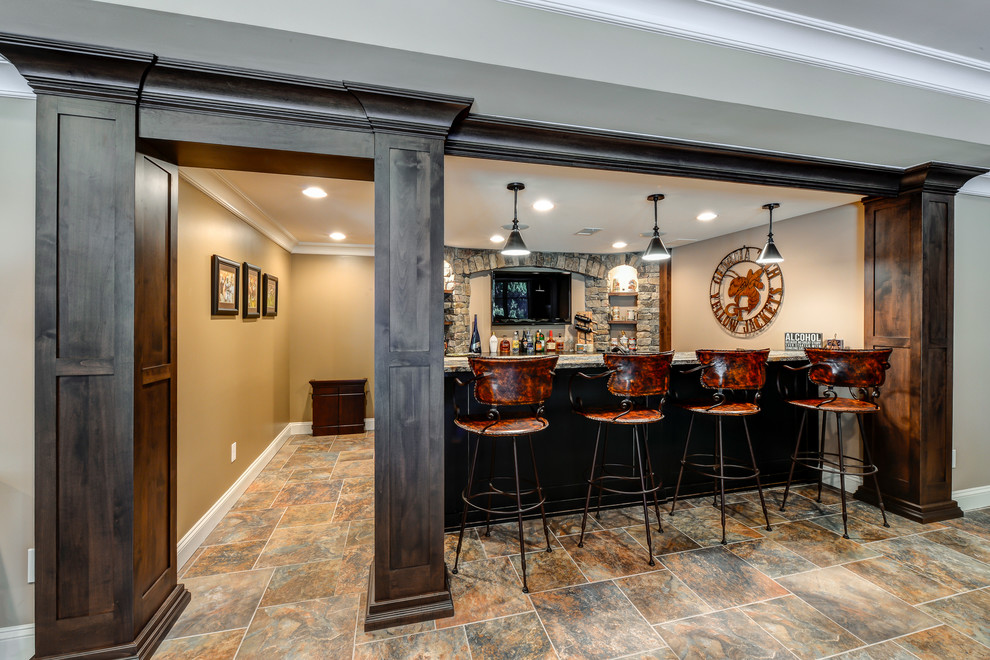 Marietta Basement Home Bar Atlanta by CastleHaven Construction