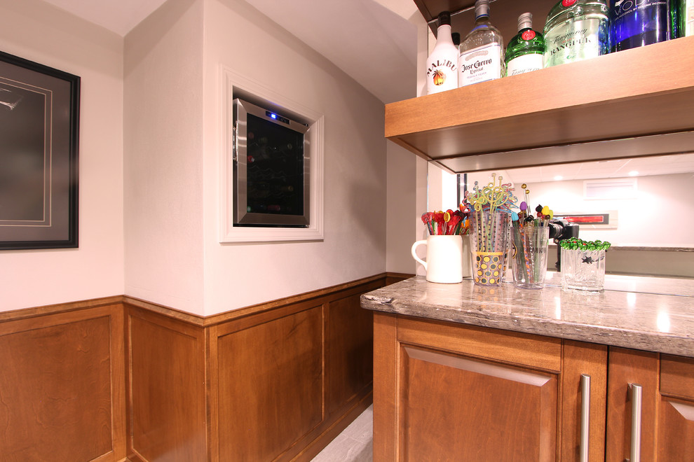 Maximizing Storage in a Home Bar Under the Stairs Transitional Home