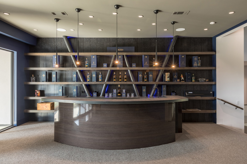 Contemporary home bar in Houston.