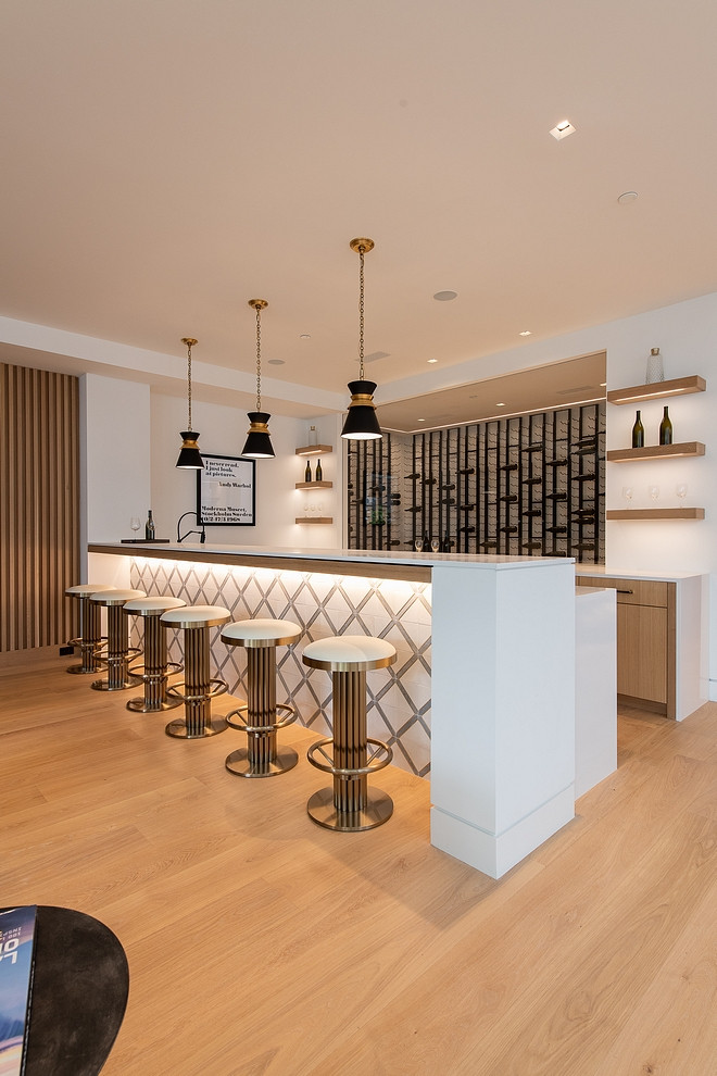 Mid Century Modern Basement Home Bar - Home Bar - Boston - by The ...