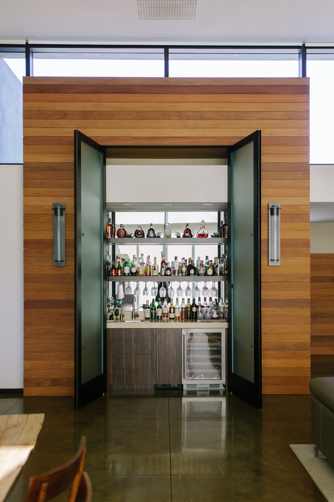 Modesto High End Laminate Beverage Center Contemporary Home Bar