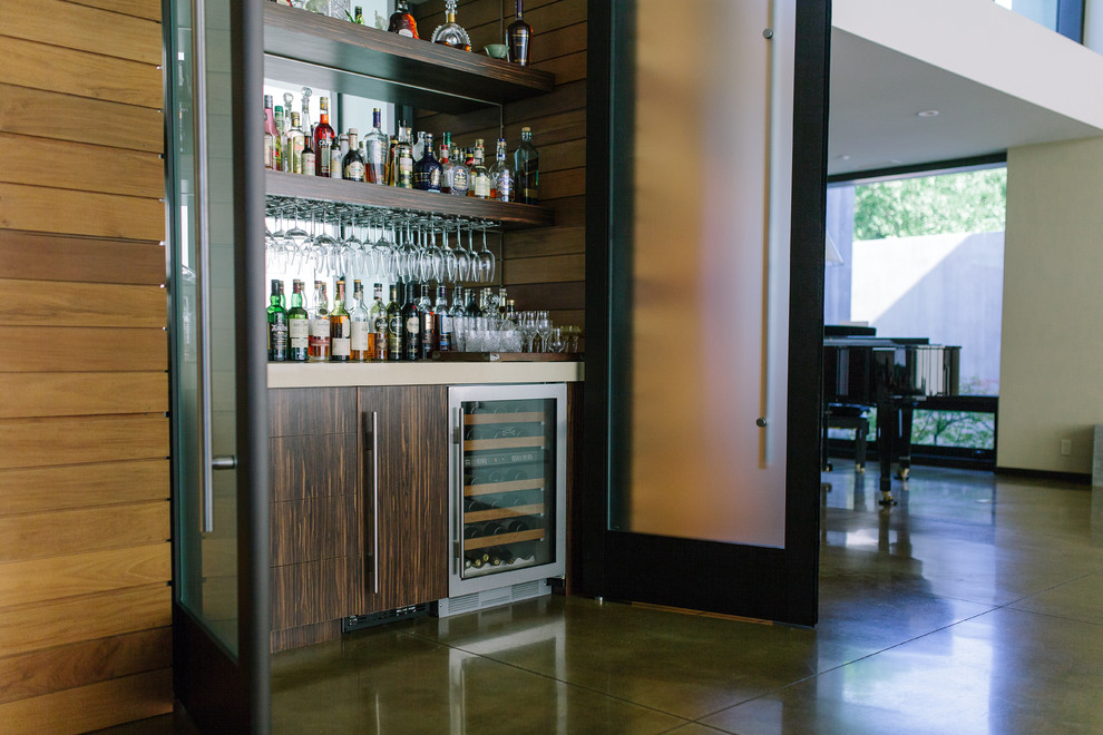 Modesto High End Laminate Beverage Center Contemporary Home Bar