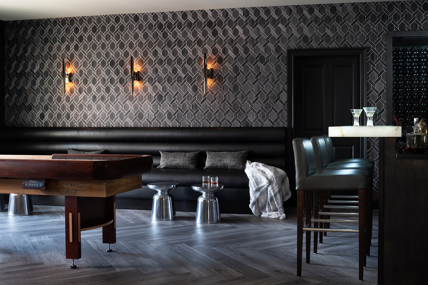 Moody Modern Man Cave Modern Home Bar Atlanta By Minhnuyet Hardy Interiors Houzz