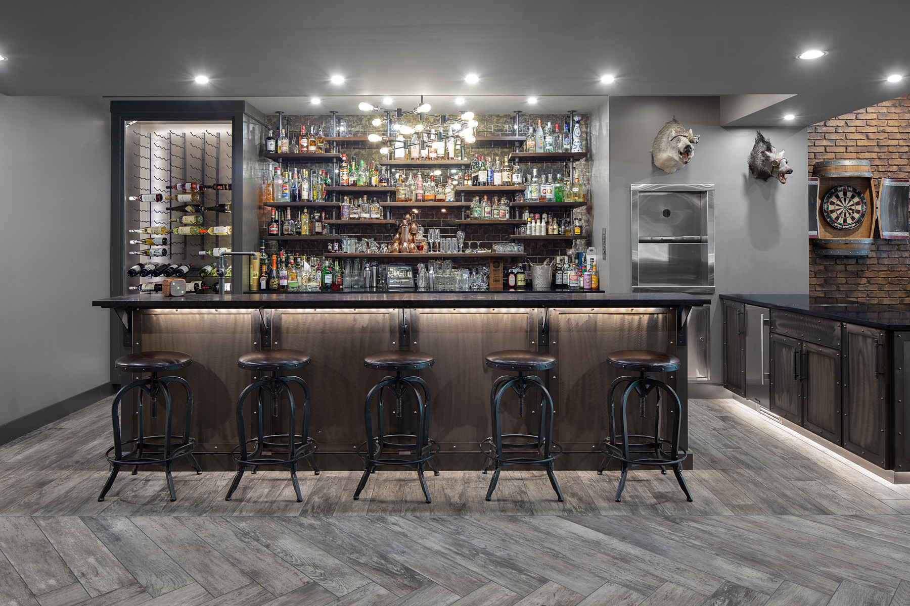 Reflexión Evolucionar acerca de 75 Beautiful Industrial Home Bar with Granite Benchtops Ideas & Designs -  June 2023 | Houzz AU