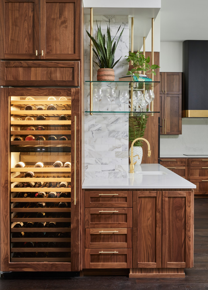 Design ideas for a contemporary home bar in Seattle.